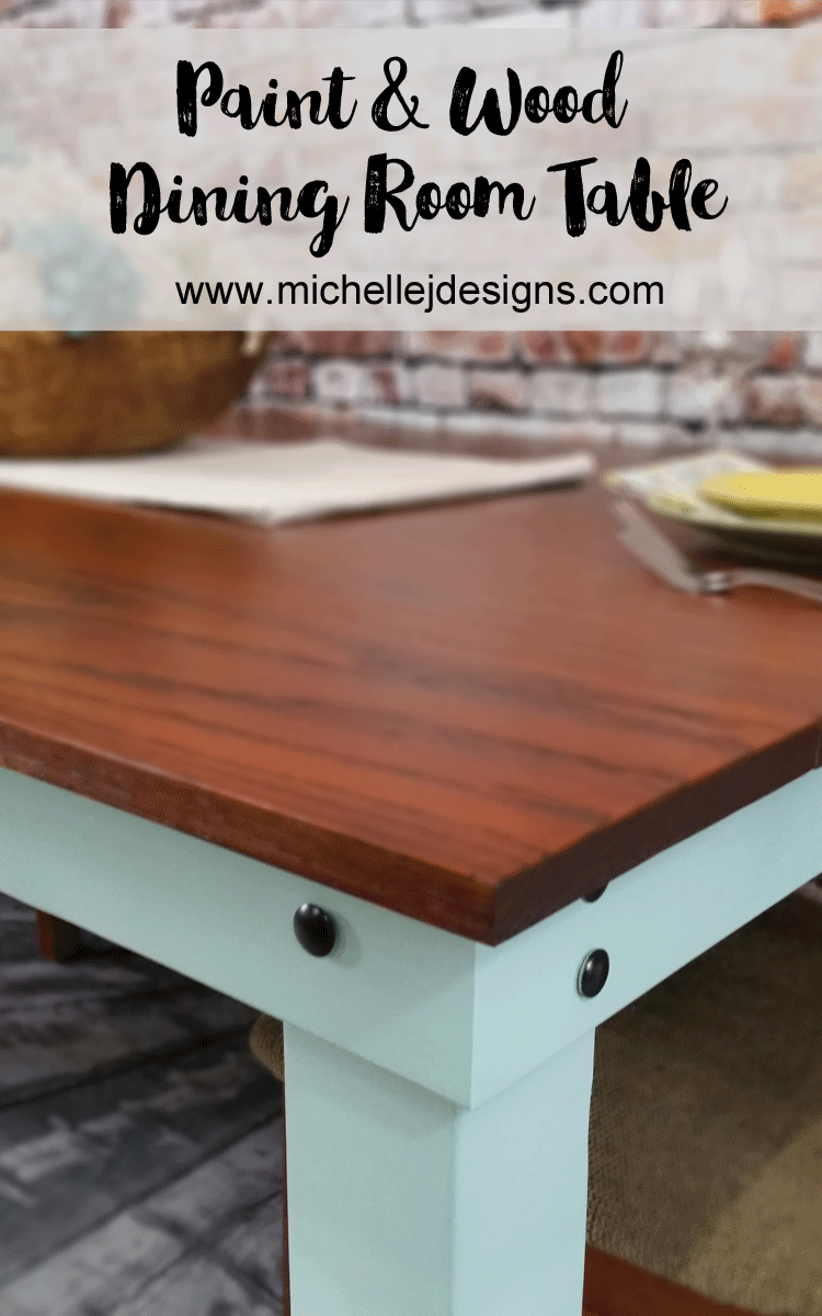 This DIY dining table was made with an oak top and a painted base and was the perfect custom fit for my son and daughter-in-law's dining room.