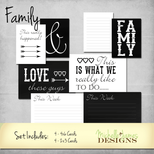 Chalkboard Family Kit for Project Life/Pocket Pages - www.michellejdesigns.com