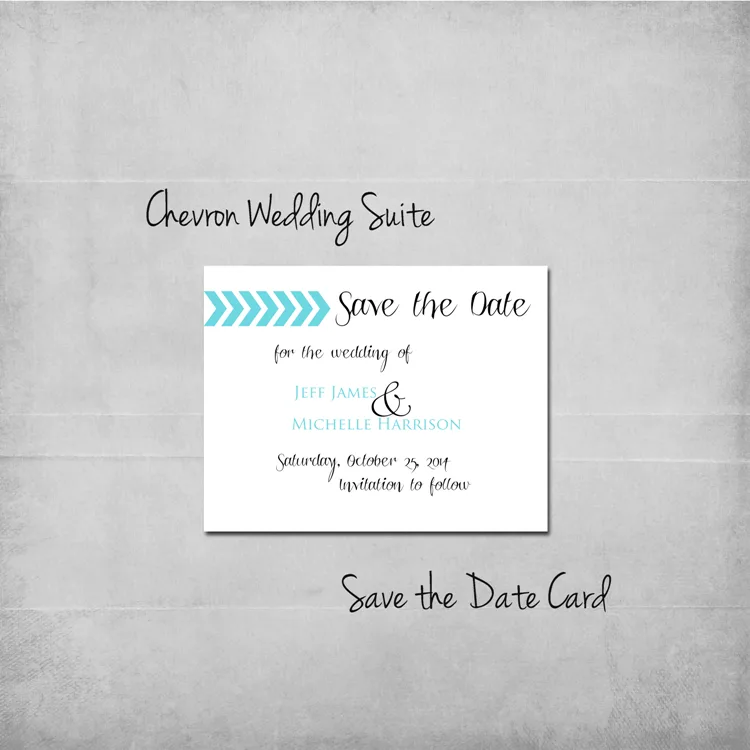 Chevron Save the Date - www.michellejdesigns.com