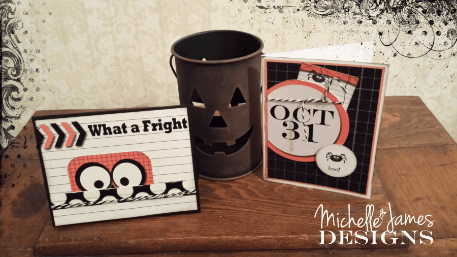 Fast, simple Halloween cards created using October 31 $2.99 - www.michellejdesigns.com - #funcards, #halloweenpapercrafts
