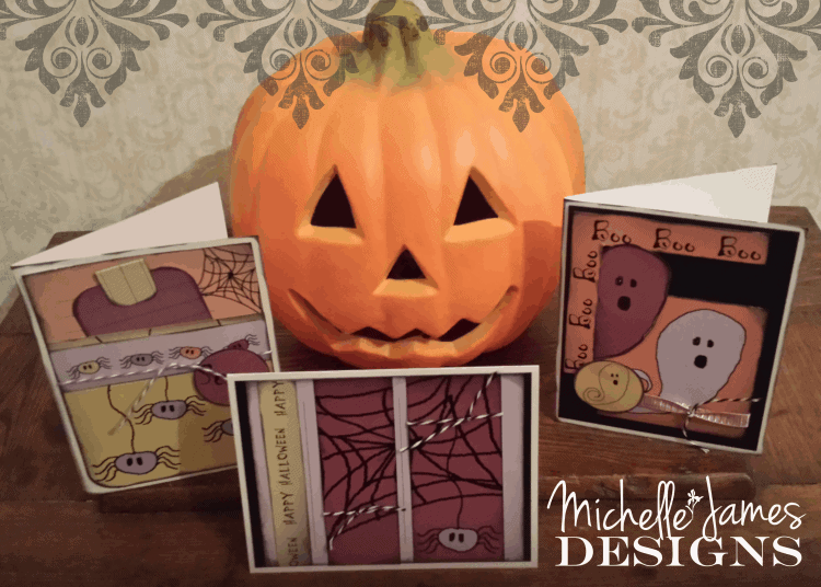 Halloween Cards made from Halloween Project Life Cards $2.99 - www.michellejdesigns.com - #halloweencards, #projectlife