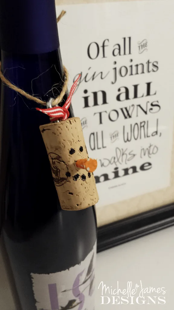 Snowman Cork Craft - www.michellejdesigns.com