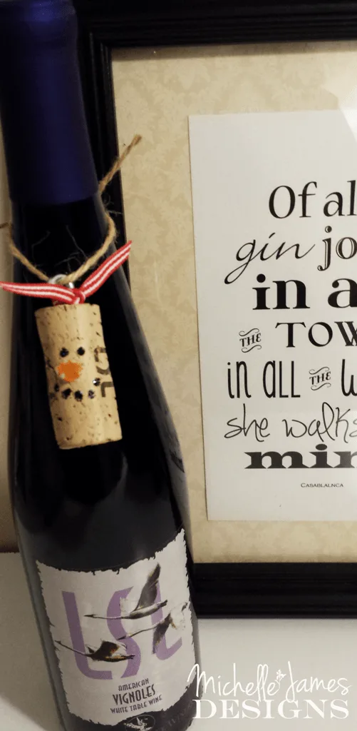 Snowman Cork Craft - www.michellejdesigns.com