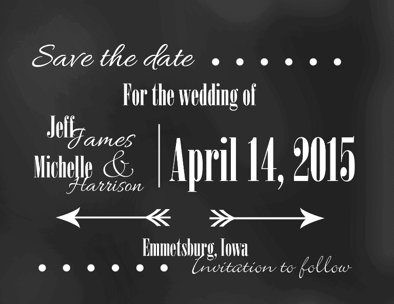 Save the Date Card - www.michellejdesigns.com