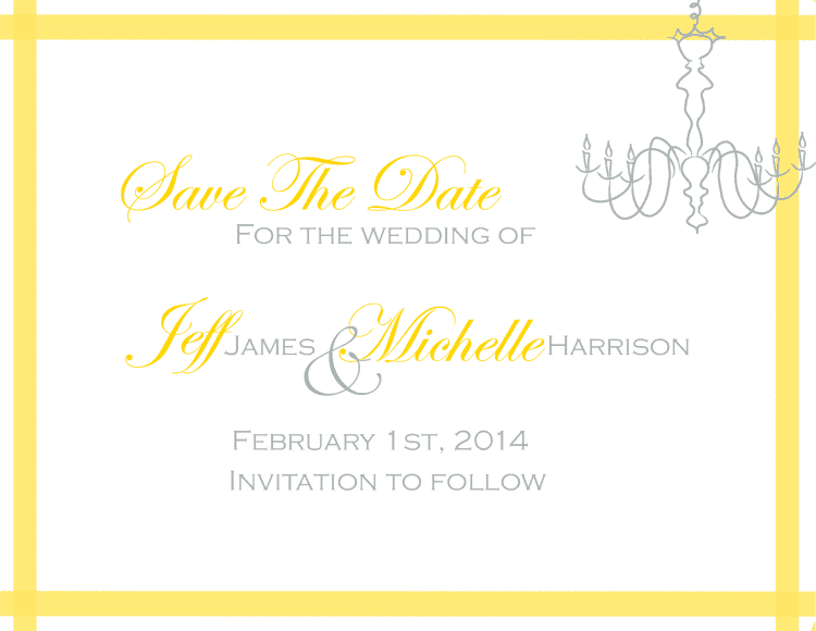 Chandelier Save the Date - www.michellejdesigns.com