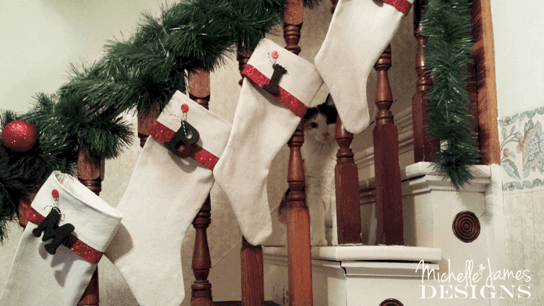 DIY Personalized Drop Cloth Christmas Stockings • Crafting my Home