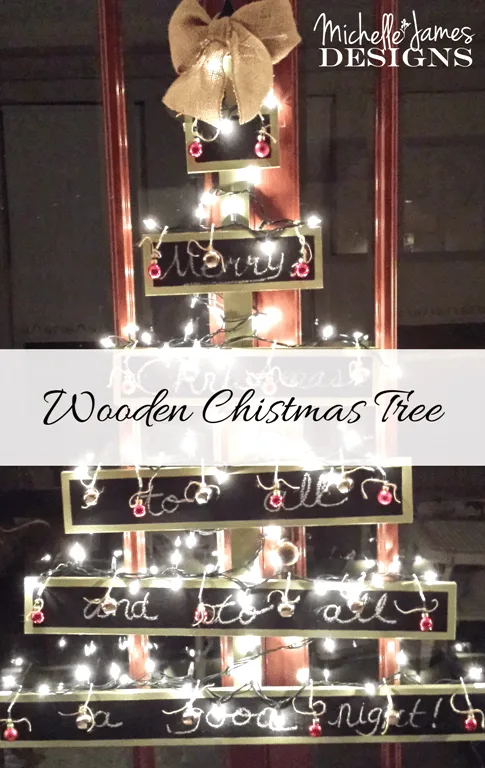 Wooden Christmas Tree With Chalkboard Pieces - www.michellejdesigns.com