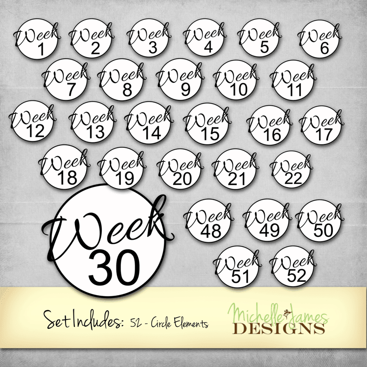 52 Weeks Circle Elements - www.michellejdesigns.com