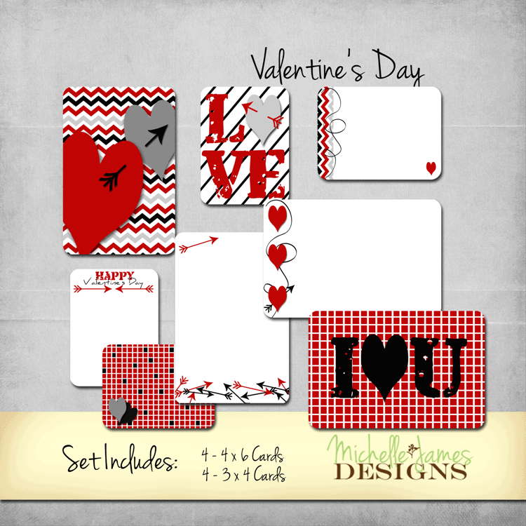 Valentines Day Kit for Project Life/Pocket Pages - Michelle James Designs