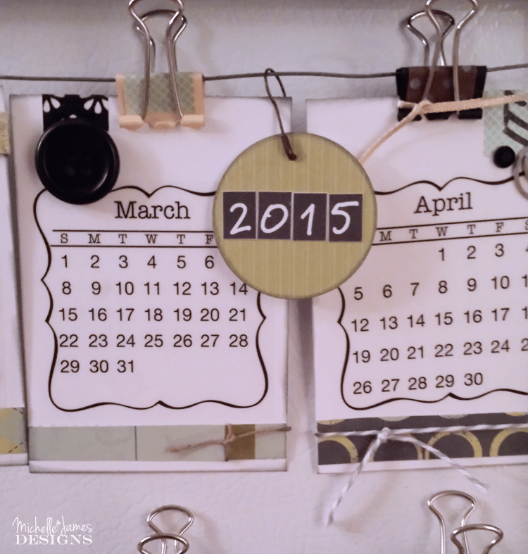 Create a new year calendar each year with stickers, card stock and embellishments. Stay organized each year with a New Year calendar