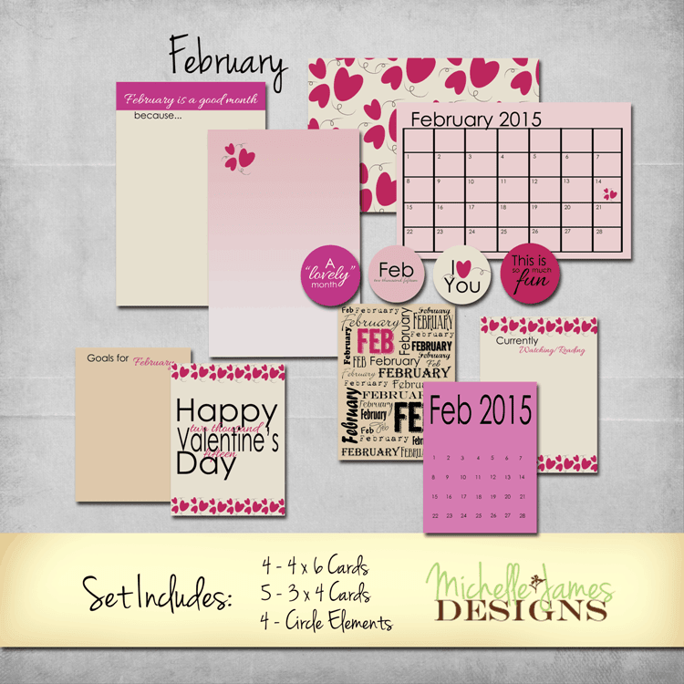 February Freebie Kit - www.michellejdesigns.com