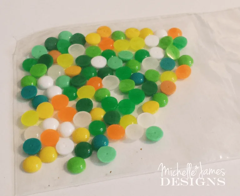 Baked Perler Beads - DIY Embellishments - www.michellejdesigns.com - These Perler Beads are fun to bake in the oven and use as embellishments on scrapbook pages and other crafty projects!