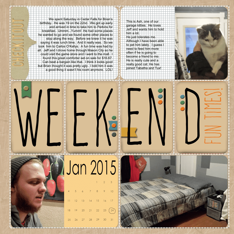 Week 4 - 2015 Project Life pages - www.michellejdesigns.com