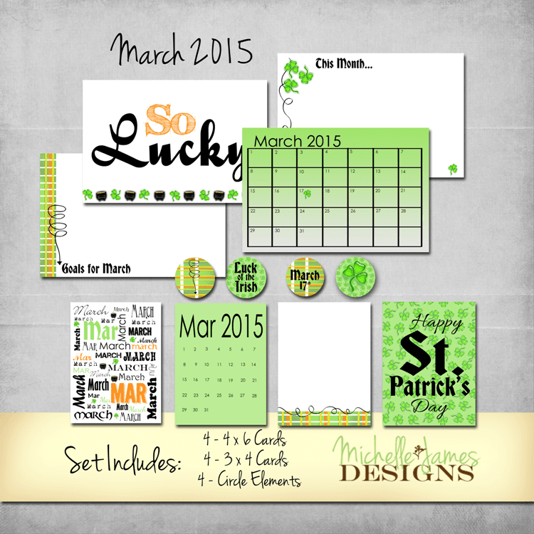 March 2015 Kit for Project Life/Pocket Pages - www.michellejdesigns.com