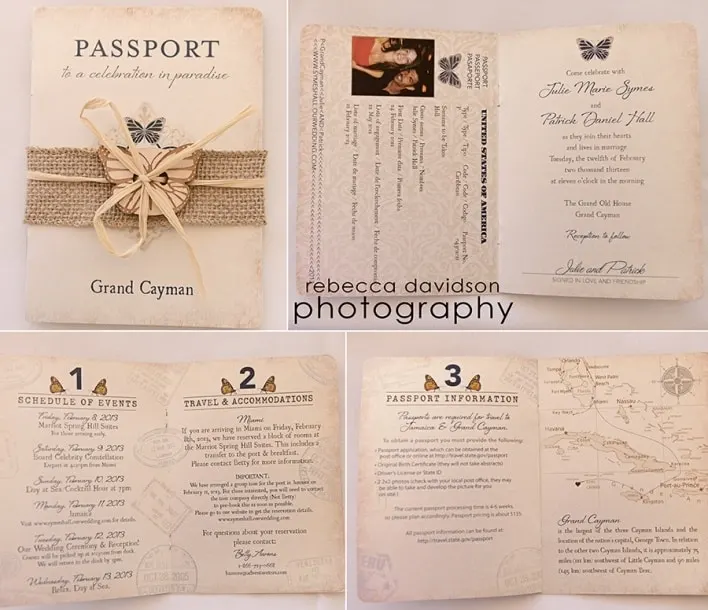 Passport Wedding Invitations - www.michellejdesigns.com