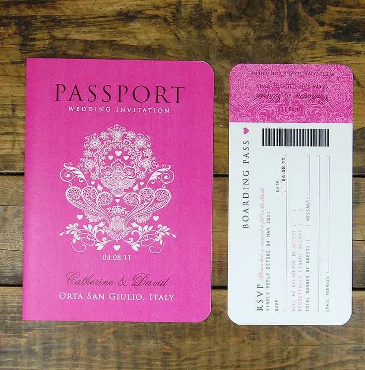 Passport Wedding Invitation - www.michellejdesigns.com