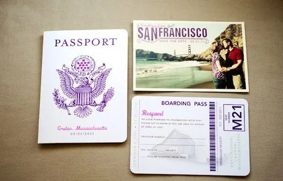 Passport Wedding Invitations - www.michellejdesigns.com