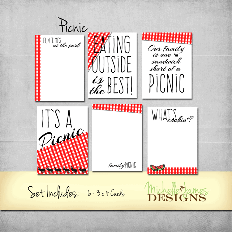 Picnic Kit for Project Life/Pocket Pages - www.michellejdesigns.com