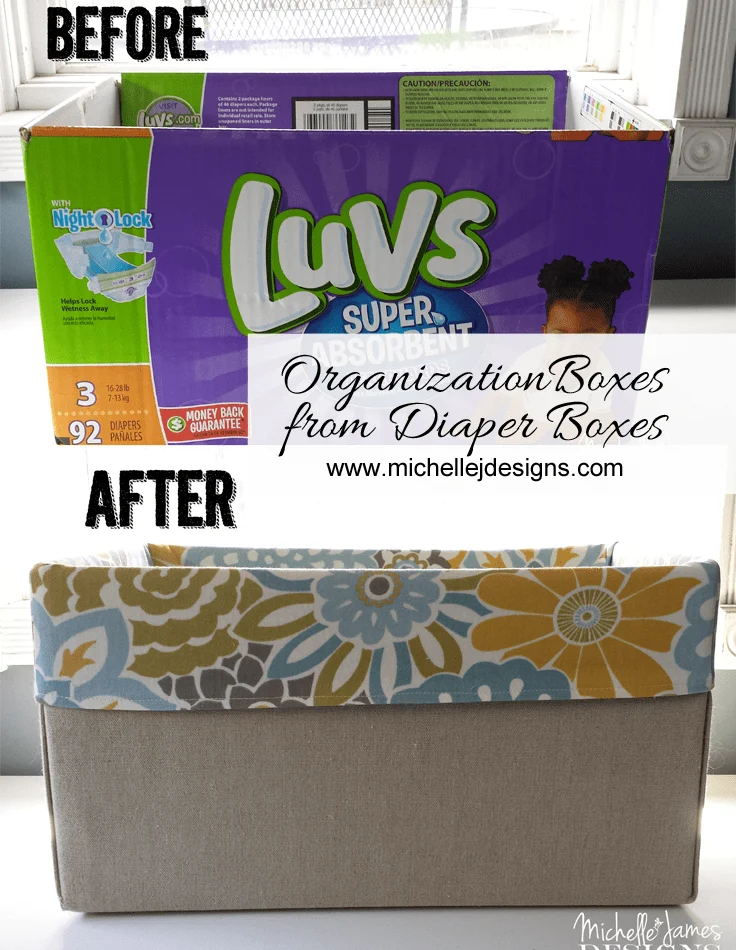 Organization Boxes from Diaper Boxes - www.michellejdesigns.com