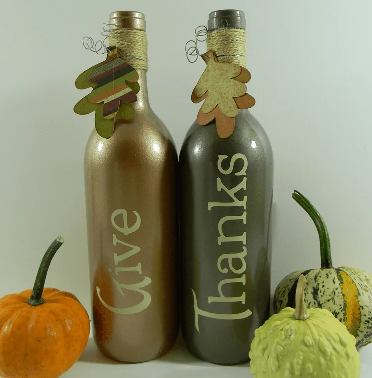 Fall Wine Bottle Home Decor Class - www.michellejdesigns.com