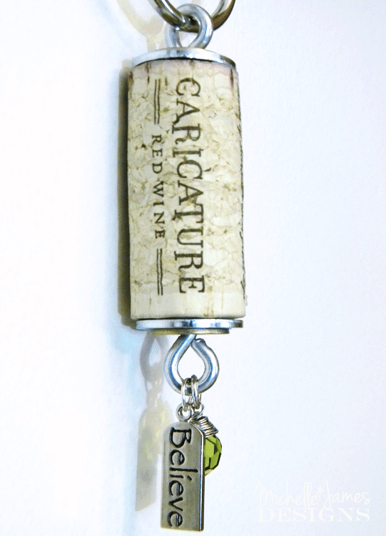 Finished key chain with charms and washers.