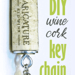 Finished wine cork key chain with charms.