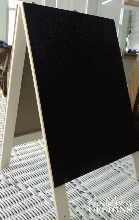 Dollar Spot Chalkboard Easel - www.michellejdesigns.com - I added to the original dollar spot find and came up with this fun piece.  #DIY #chalkboard