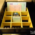 Instant-Desk-Drawer-Organizer - www.michellejdesigns.com - Use what you have as organizers for your home. #organizing, #diy, #upcycle