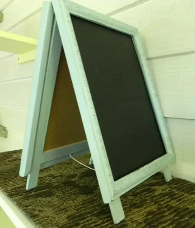 Dollar Spot Chalkboard Easel - www.michellejdesigns.com - I added to the original dollar spot find and came up with this fun piece.  #DIY #chalkboard