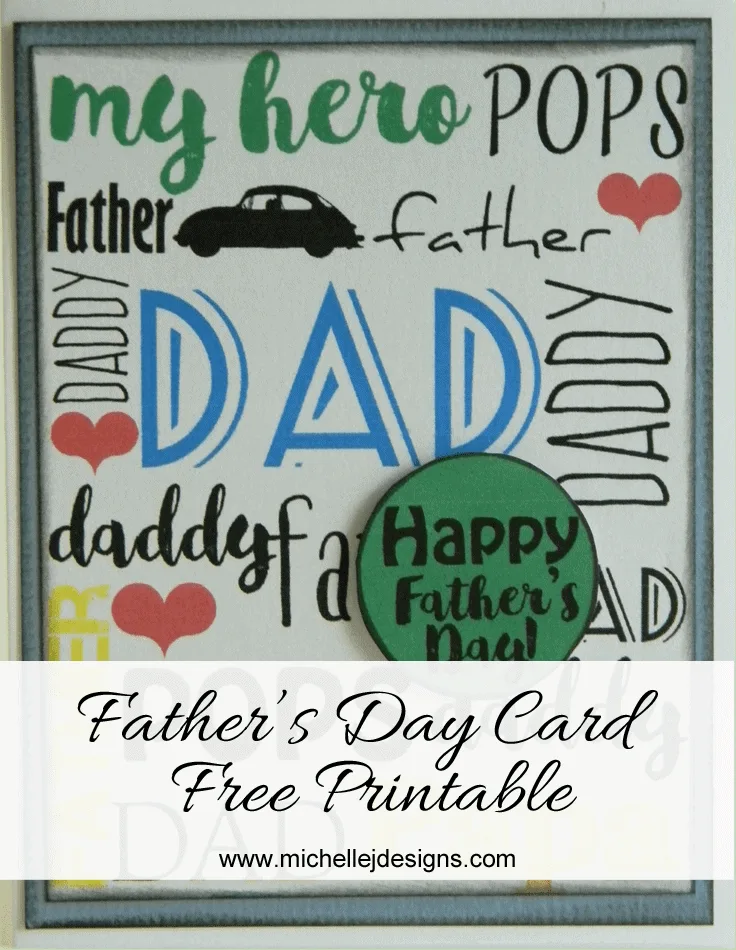 Father's-Day-Card - www.michellejdesigns.com - Let your kids create a fun Father's Day Card using this free printable download.