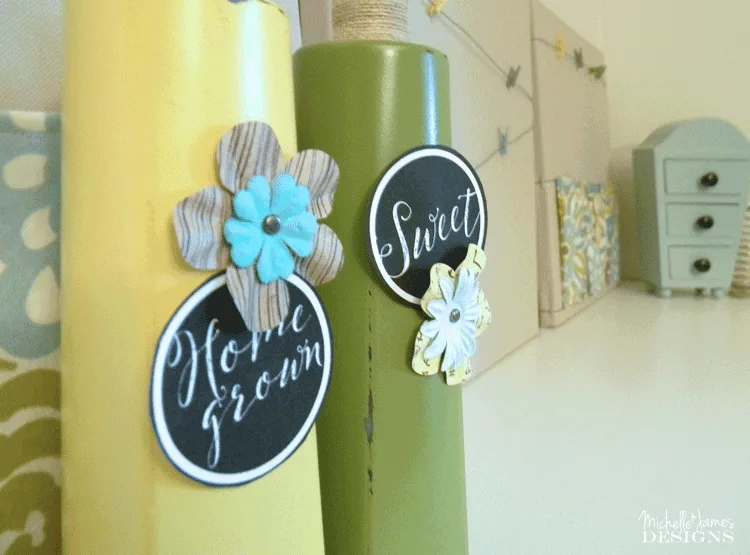 These shampoo bottles from Trader Joes are the perfect plastic bottle upcycle. I painted them and created some awesome vases with a farmhouse style. - www.michellejdesigns.com
