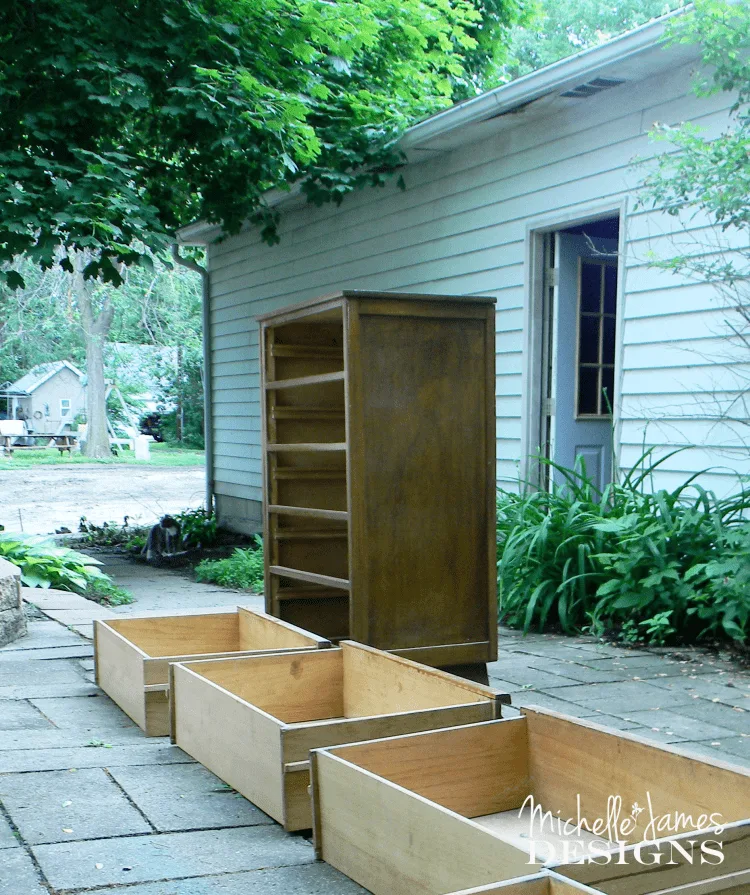 Cityscape Dresser Flip - www.michellejdesigns.com - A dresser for storage in the guest bedroom and created for the Fab Furniture Flippin Contest