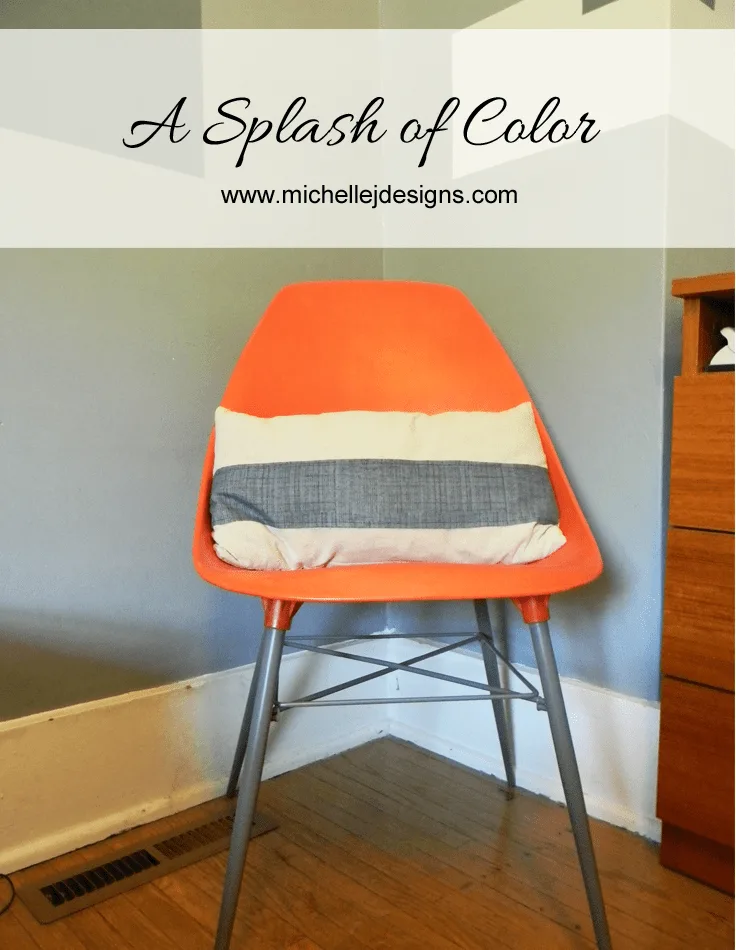 Splash of Color - My New Orange Chair - www.michellejdesigns.com - Slowly creating a guest bedroom and adding orange accents