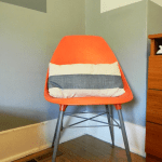 Splash of Color - My New Orange Chair - www.michellejdesigns.com - Slowly creating a guest bedroom and adding orange accents