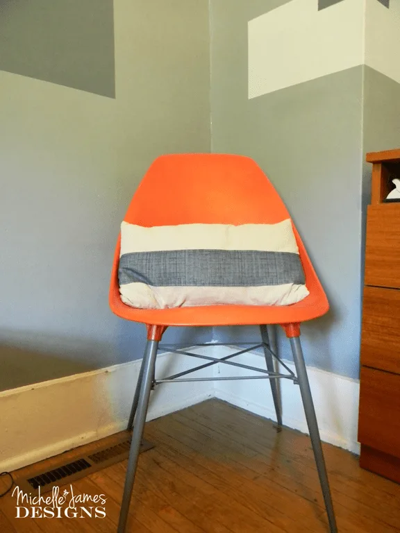 Splash of Color - My New Orange Chair - www.michellejdesigns.com -  Slowly creating a guest bedroom and adding orange accents