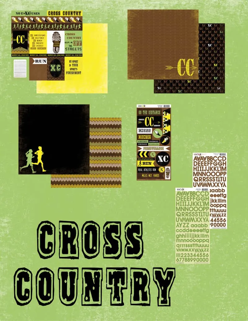 Cross Country with Moxxie - www.michellejdesigns.com - using Moxxie's  Cross Country scrapbooking collection as decor for meet day muffins!