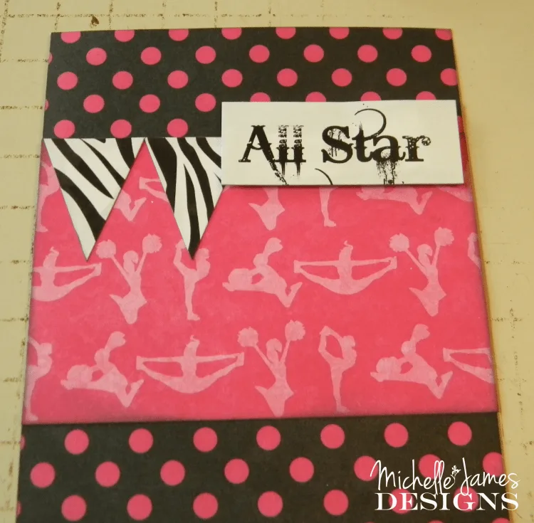 Mani-Pedi Cheer Gift Bag - www.michellejdesigns.com - This cheerleading collection is perfect for fun, fancy gift bags!