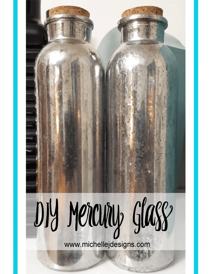 DIY Mercury Glass - www.michellejdesigns.com - create your own mercury glass using a spray paint and some water! Who knew?