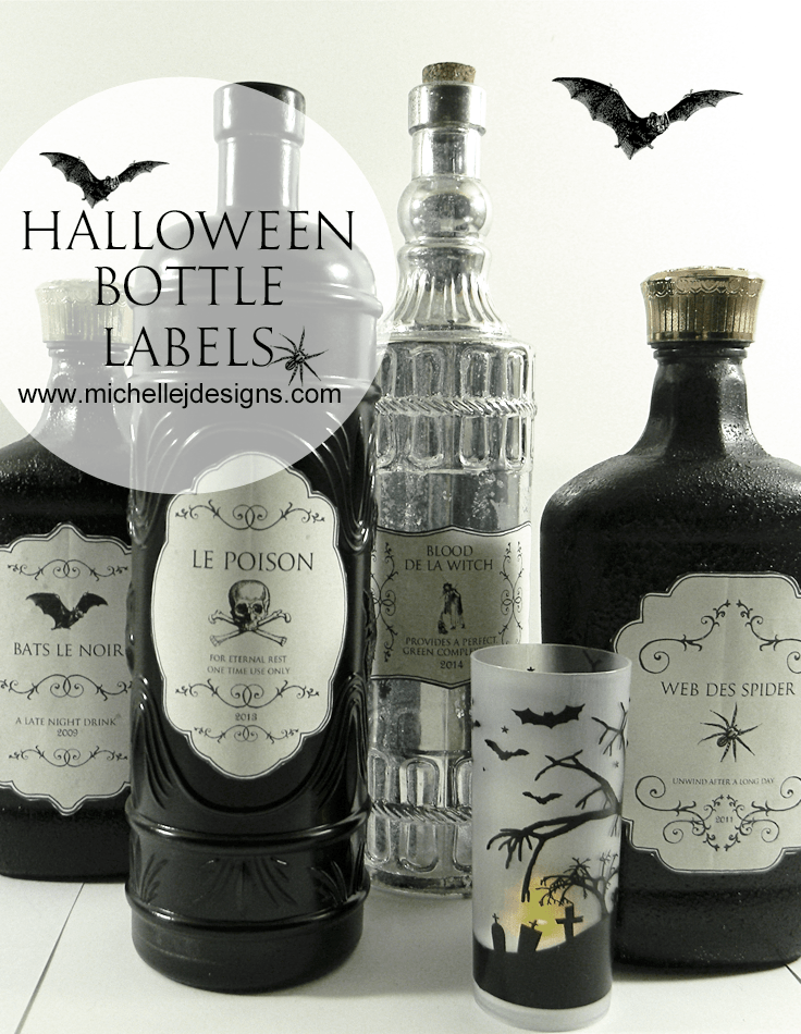 Halloween Bottle Labels - Michelle James Designs