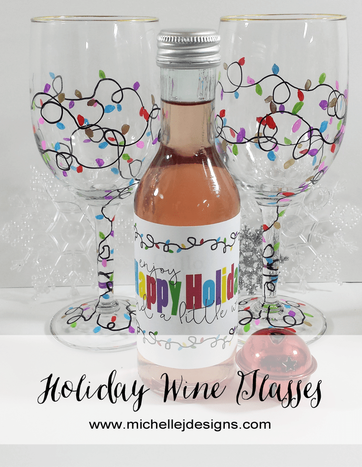 Holiday Wine Glasses - Michelle James Designs