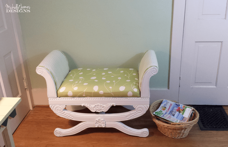 How to Tackle Your First Upholstery Project - www.michellejdesigns.com - I was scared to death to cut this beautiful fabric but I did it and so can you.
