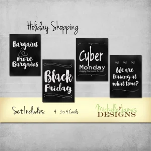 Holiday Shopping Kit - www.michellejdesigns.com - Recreate the fun you had., or didn't have, in the crowds of Black Friday holiday shopping and the relaxation of Cyber Monday with this fun Project Life inspired kit.