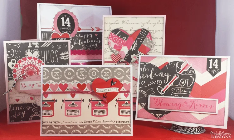 January Card Class - www.michellejdesigns.com - We will be using Echo Park's Blowing Kisses line for our fabulous cards!
