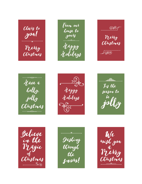 Holiday Tags - www.michellejdesigns.com - Holiday tags for printing and using on gifts or cards this season!