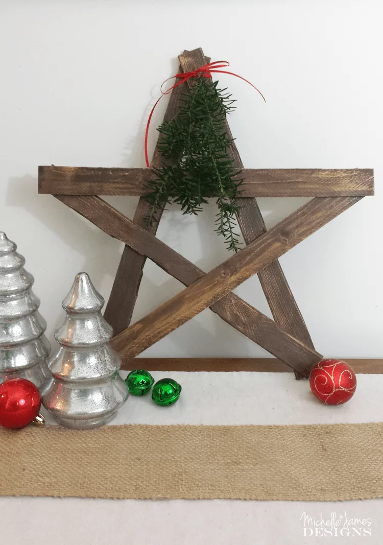 How To Create a Wooden Star - www.michellejdesigns.com - learn how to make a rustic, wooden Christmas star for your Holiday decor