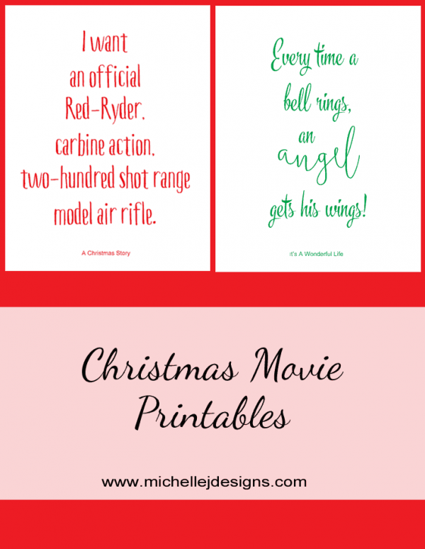Christmas Movie Printables - Michelle James Designs