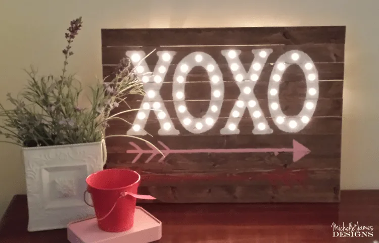 XOXO Valentine Marquee - www.michellejdesigns.com - We will create this 15 x 20 wood Valentine Marquee sign for your holiday decor!