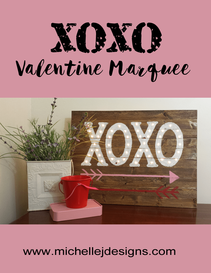 XOXO Valentine Marquee - www.michellejdesigns.com - We will create this 15 x 20 wood Valentine Marquee sign for your holiday decor!