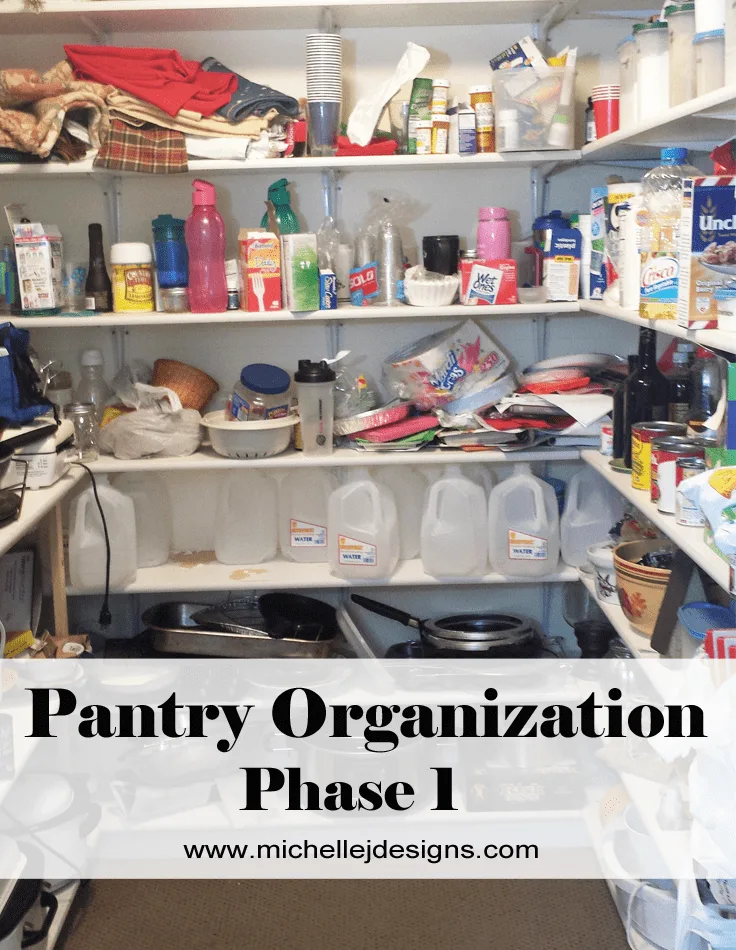 Pantry Organization Phase 1 - www.michellejdesigns.com - This is phase 1 of my attempt to re-vamp and re-organize my pantry.