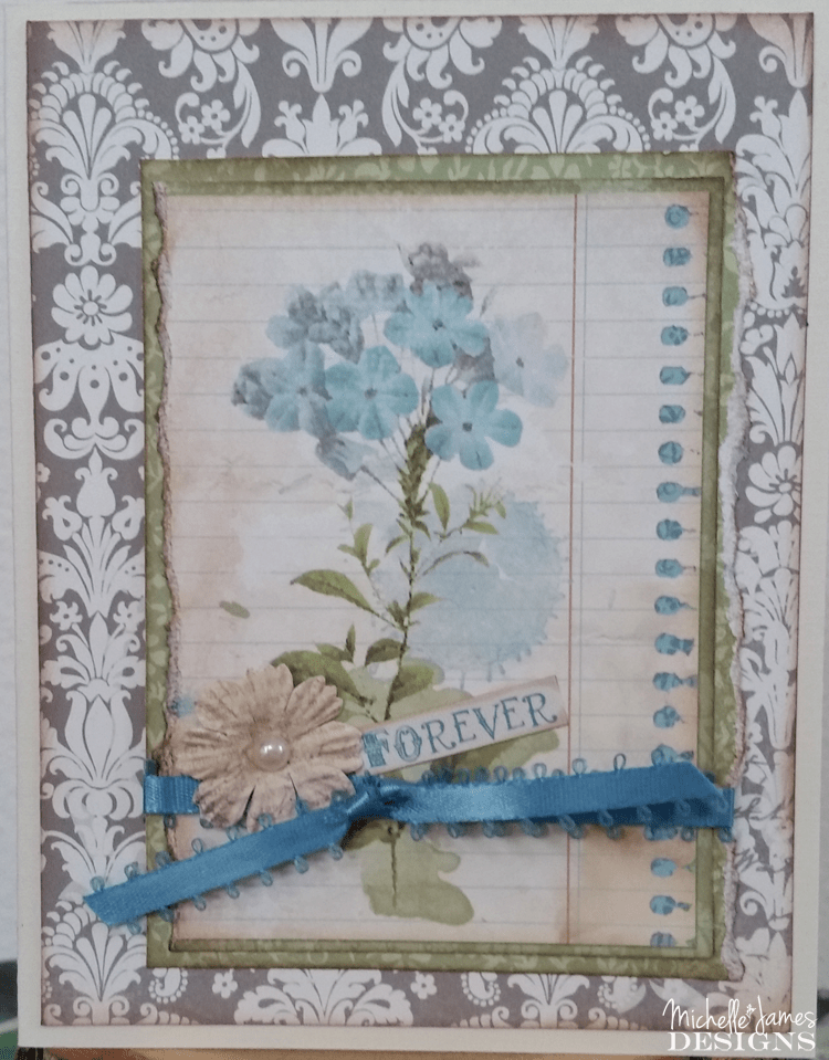 Garden Journal March Card Class - www.michellejdesigns.com - Join my March card class featuring Bo-Bunny's Garden Journal Collection. Perfect for all occasion spring cards!